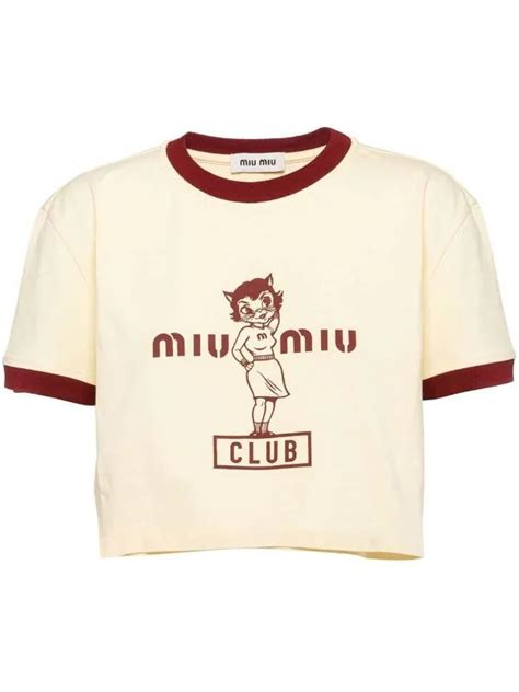 miu miu club crop top|Women's Designer Shirts, Tops and Blouses .